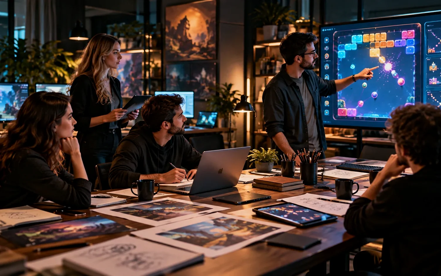 Koncepcyjna scena produktowego review Blasty Bubs przez zespół