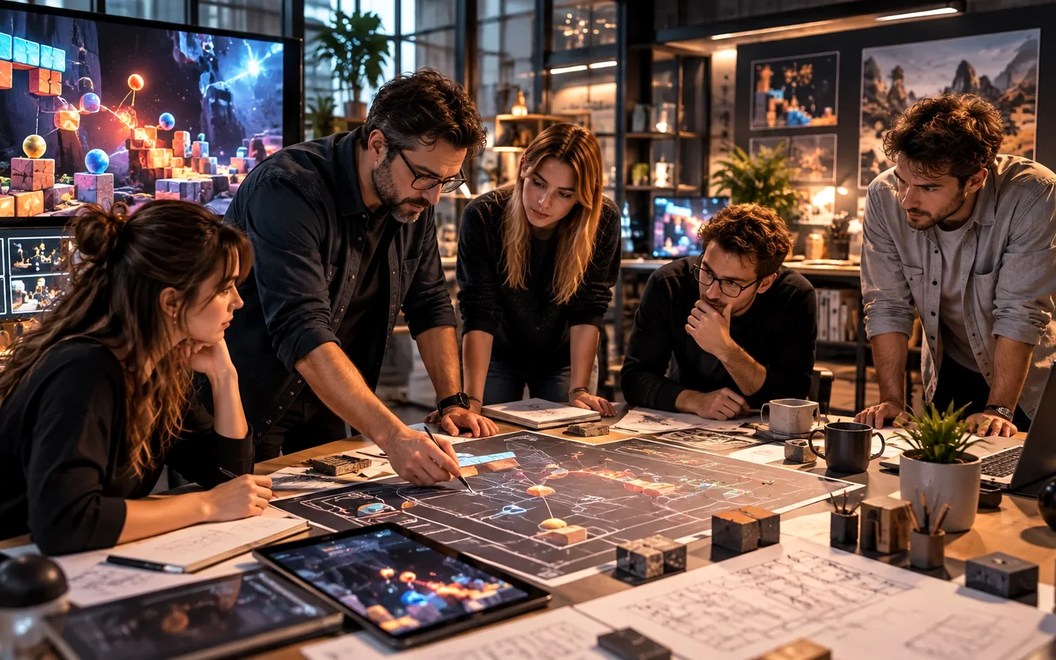 Koncepcyjna scena level design review dla Blasty Bubs