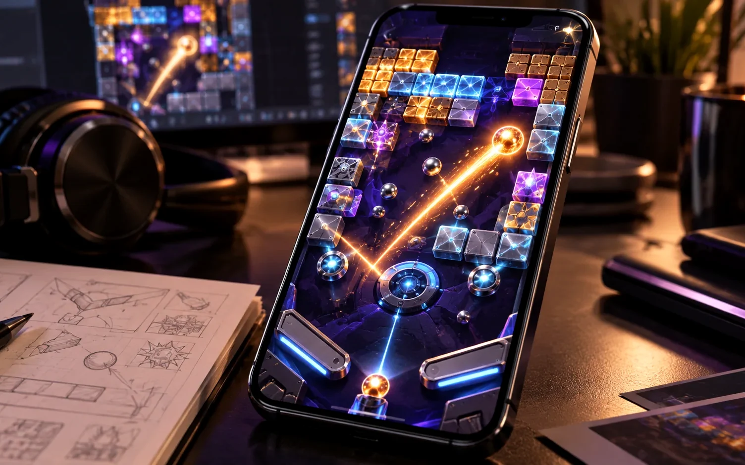 Mobilna plansza Blasty Bubs jako wynik pracy level designu